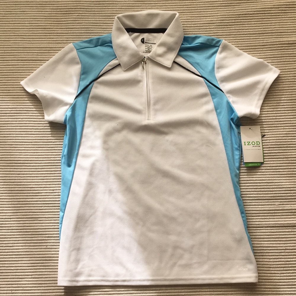 Izod x-Trent function golf shirt cool FX size S women white with a little blue